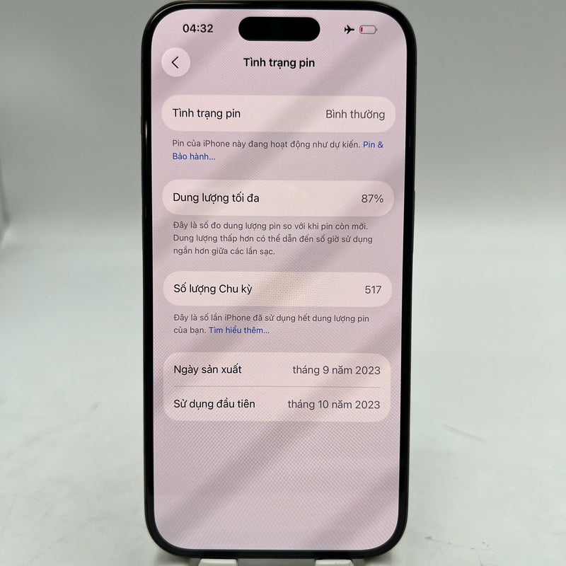 iPhone 15 Pro 128GB Black 98% battery 87% The device has paid all network fees and is used as an international Apple - HH0534 
