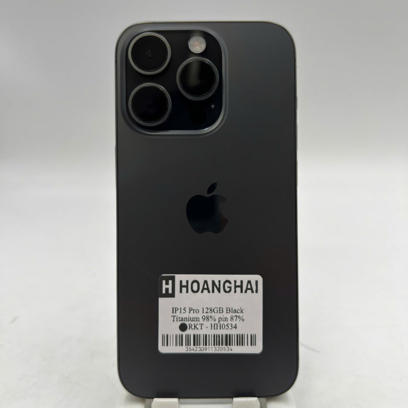 iPhone 15 Pro 128GB Black 98% battery 87% The device has paid all network fees and is used as an international Apple - HH0534 