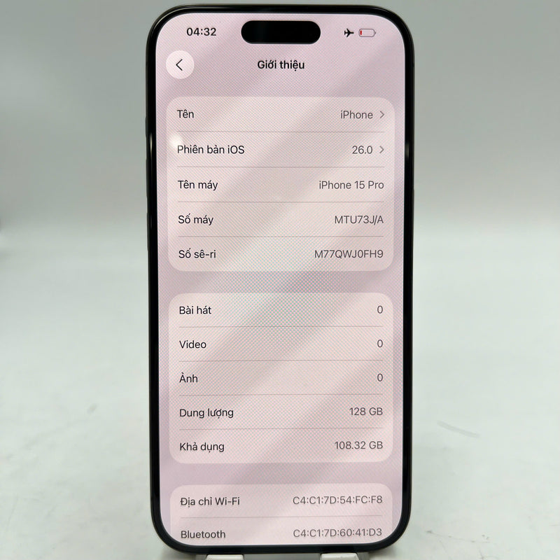 iPhone 15 Pro 128GB Black 98% battery 87% The device has paid all network fees and is used as an international Apple - HH0534 