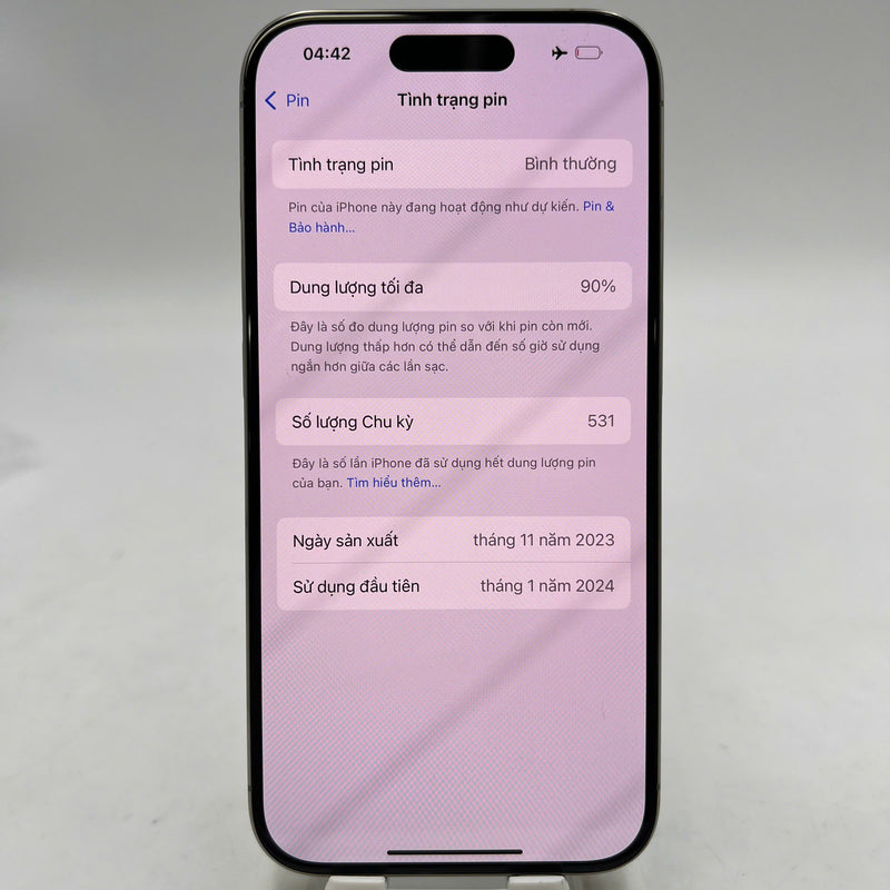 iPhone 15 Pro 128GB Natural 98% battery 90% International Apple - HH6229 