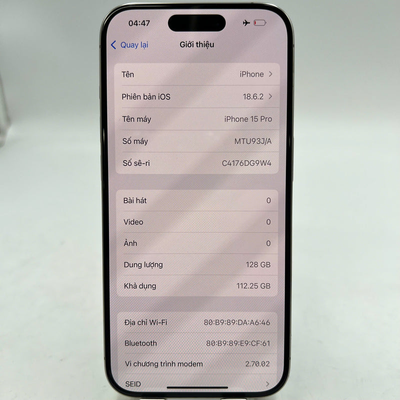 iPhone 15 Pro 128GB Natural 98% battery 86% The device has paid off all network bills and is used as an international Apple - HH0502 