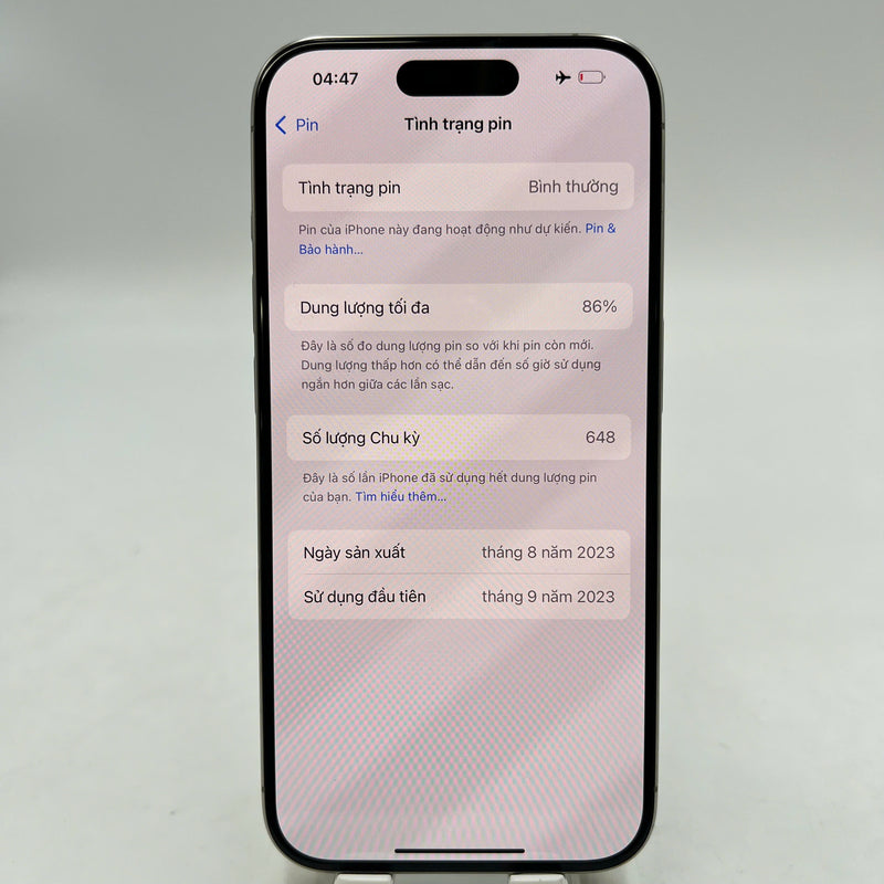 iPhone 15 Pro 128GB Natural 98% battery 86% The device has paid off all network bills and is used as an international Apple - HH0502 
