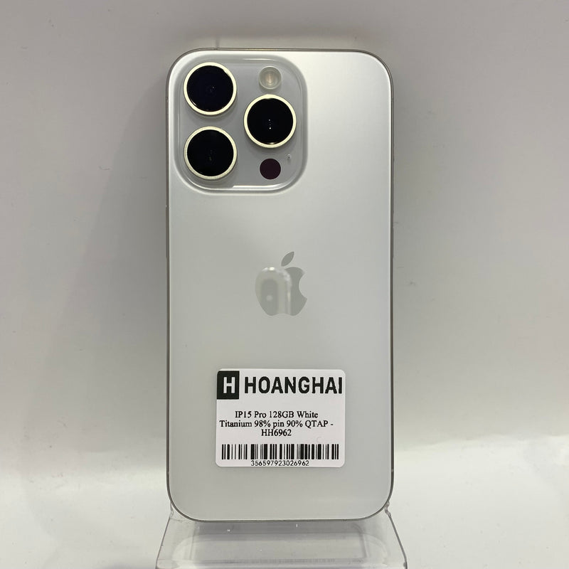 iPhone 15 Pro 128GB White 98% battery 90% International Apple - HH6962 