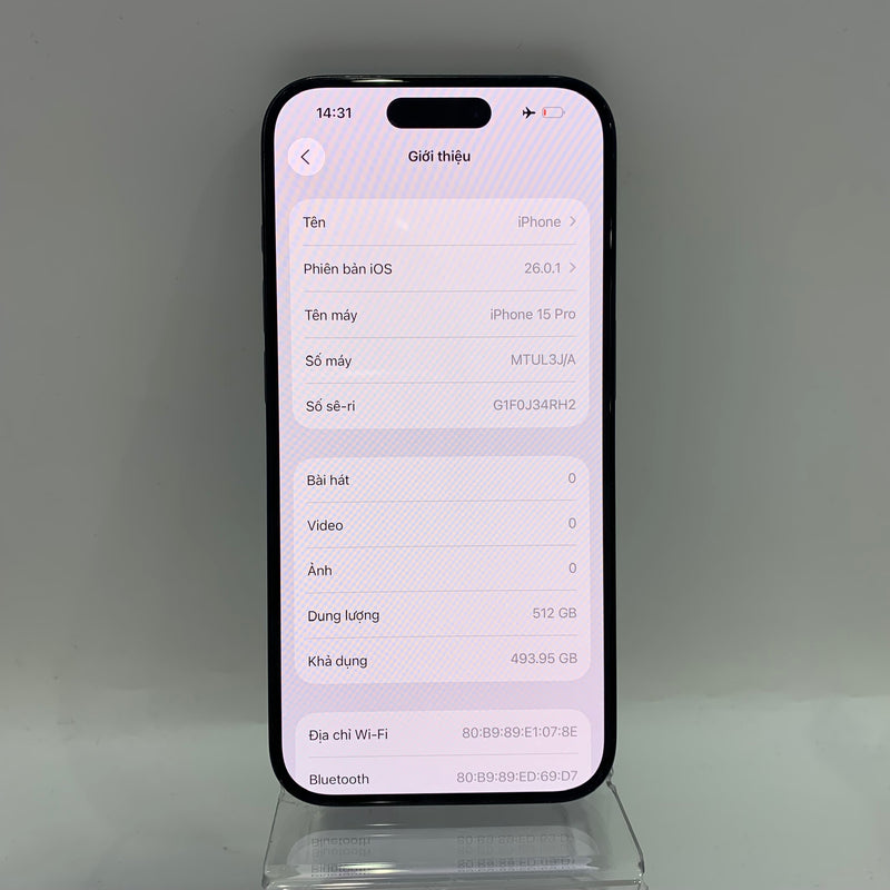 iPhone 15 Pro 512GB Blue 98% battery 88% Apple International (scratches on edges, 0.5x spots) - HH1690 