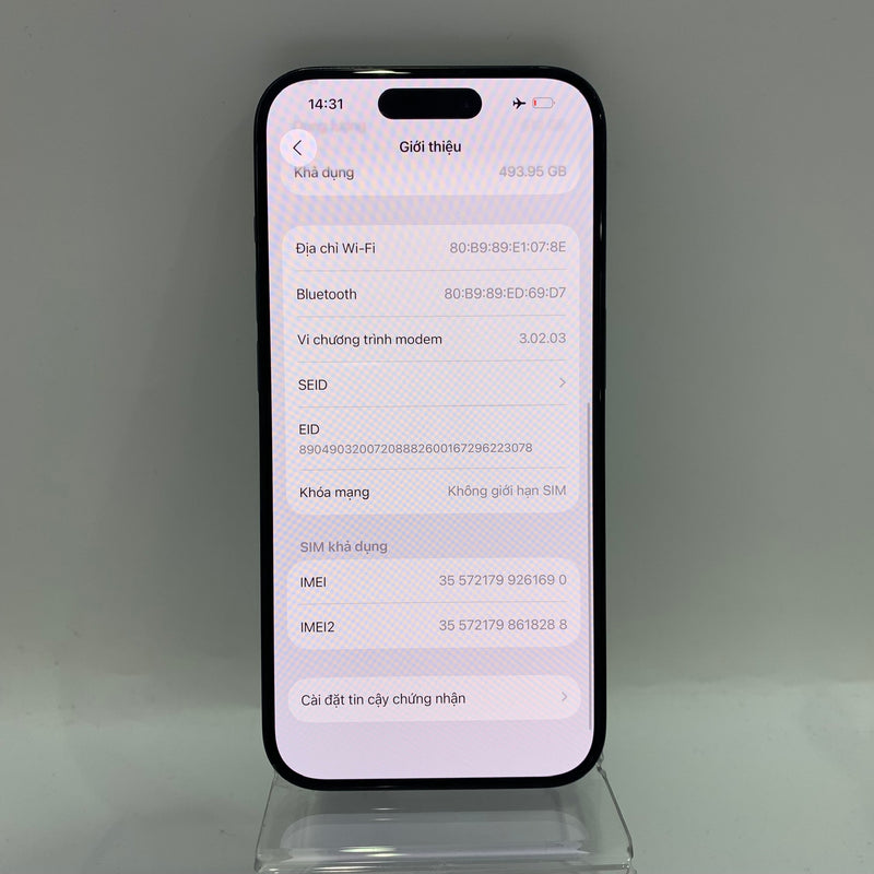 iPhone 15 Pro 512GB Blue 98% battery 88% Apple International (scratches on edges, 0.5x spots) - HH1690 