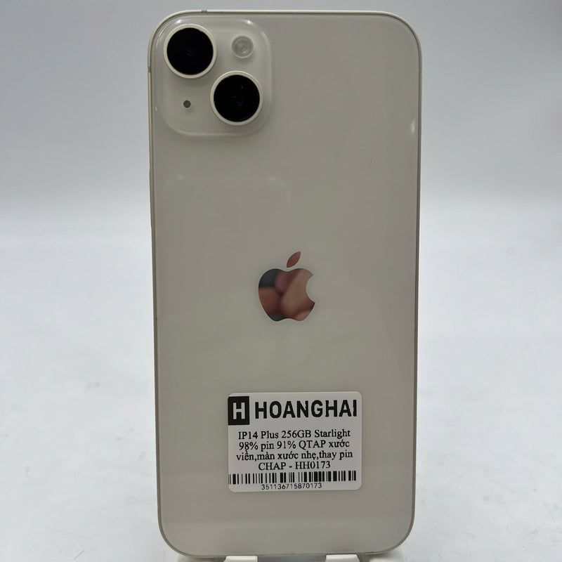 iPhone 14 Plus 256GB White 98% battery 91% Apple International (scratched edges, lightly scratched screen, genuine Apple battery replacement) - HH0173 