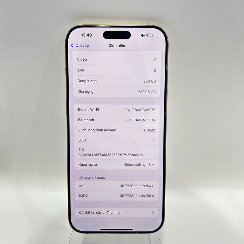 iPhone 16 Pro Max 256GB Desert Gold 98% battery 95% Apple International (scratched screen) - HH2848 