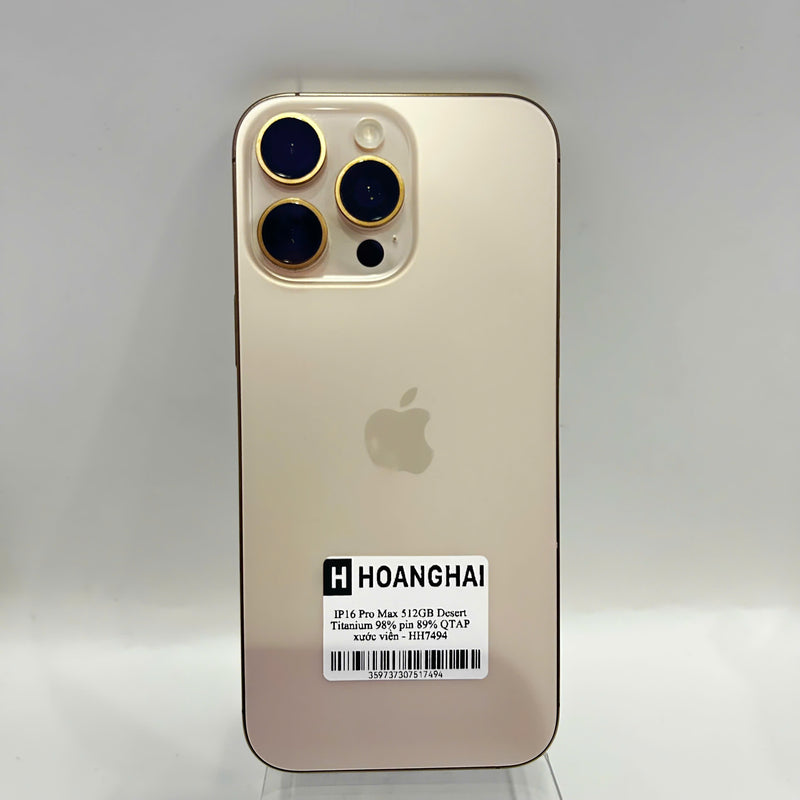 iPhone 16 Pro Max 512GB Desert Gold 98% battery 89% International Apple (scratched edges) - HH7494 