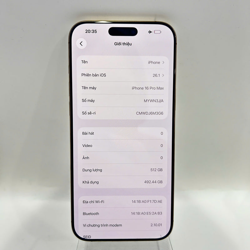 iPhone 16 Pro Max 512GB Desert Gold 98% battery 89% International Apple (scratched edges) - HH7494 