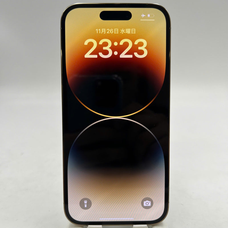 iPhone 14 Pro 128GB Gold 98% battery 85% Apple International (0.5x/3x spots) - HH3644 