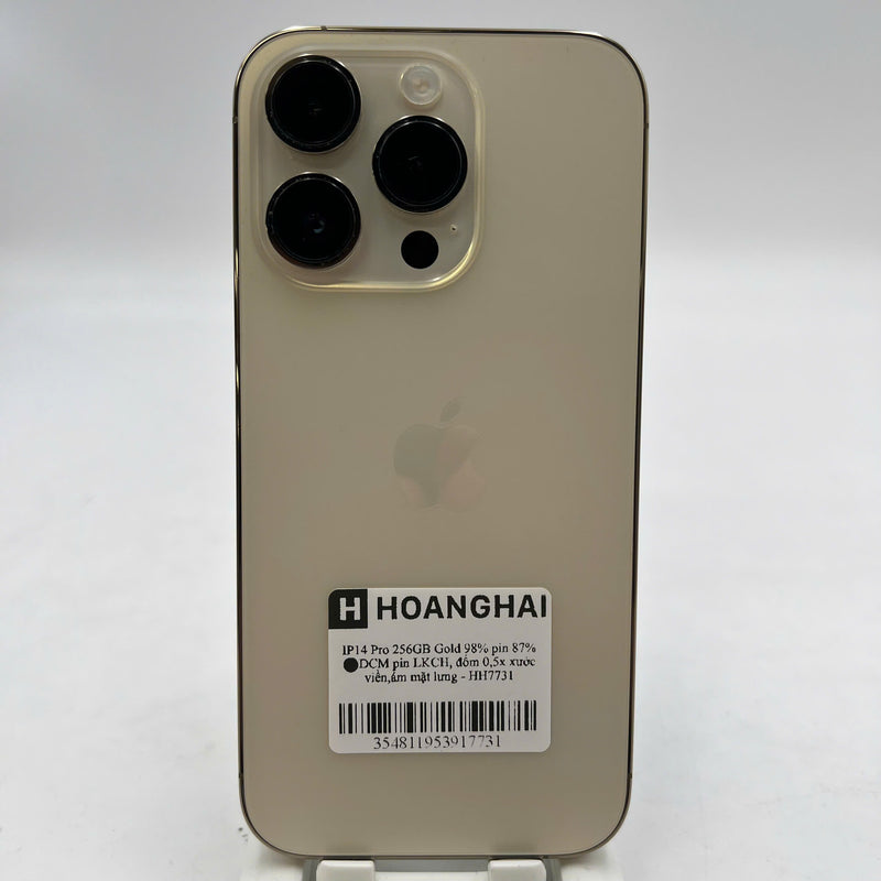 iPhone 14 Pro 256GB Gold 98% battery 87% The device has paid off all network fees and is used like Apple International (genuine battery, 0.5x spots, scratches on the edges, dark back) - HH7731 