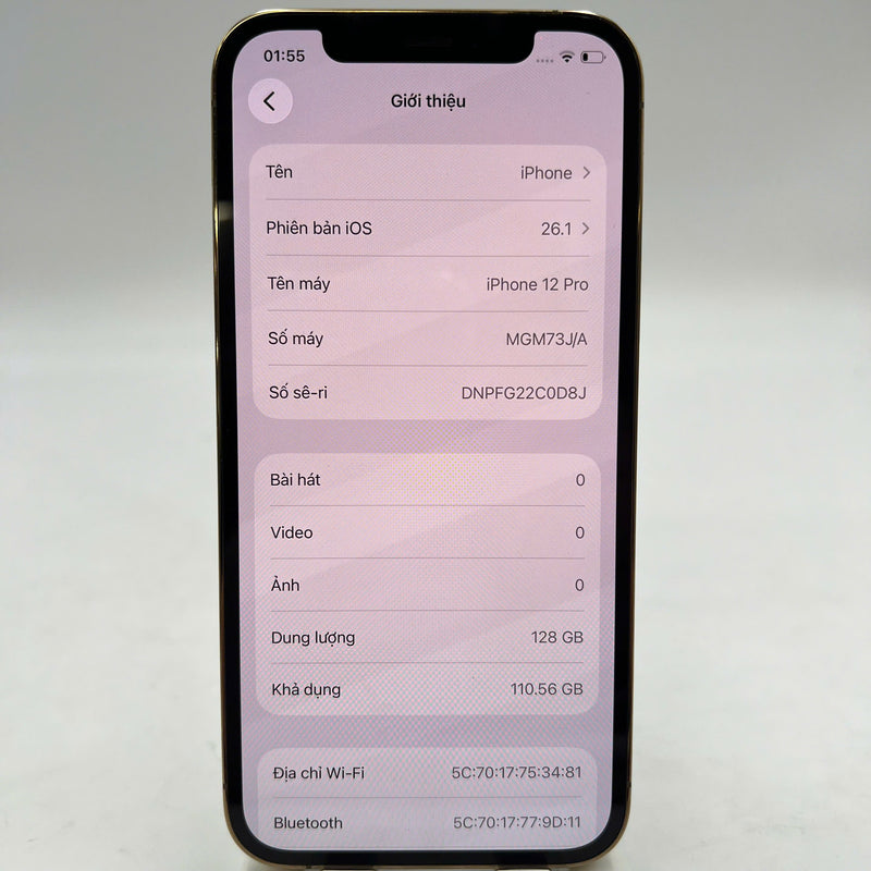 iPhone 12 Pro 128GB Gold 98% battery 85% The device has paid off all network fees and is used as an international Apple - HH3878 