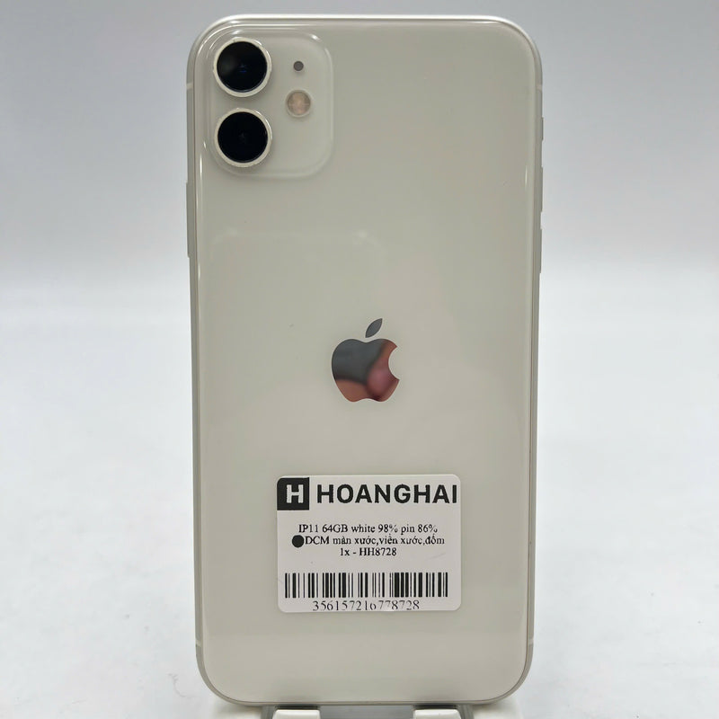 iPhone 11 64GB White 98% battery 86% The device has paid off all network fees and is used like an Apple International (scratched screen, scratched edges, 1x spot) - HH8728 