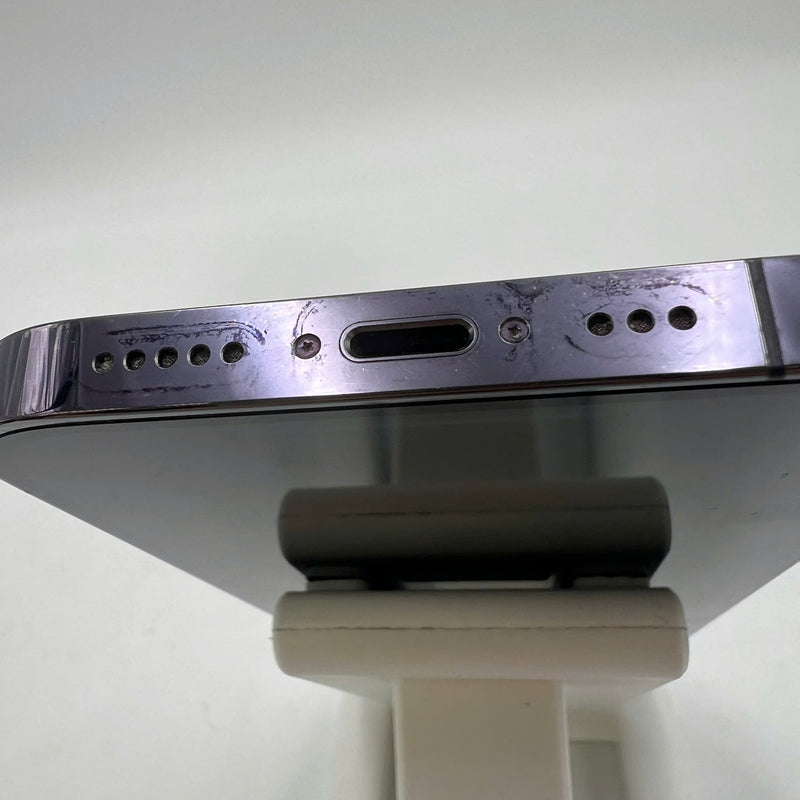 iPhone 14 Pro 128GB Purple 98% battery 88% International from AU (Does not use AU sim - 0.5x spots, dark edges) - HH3821 