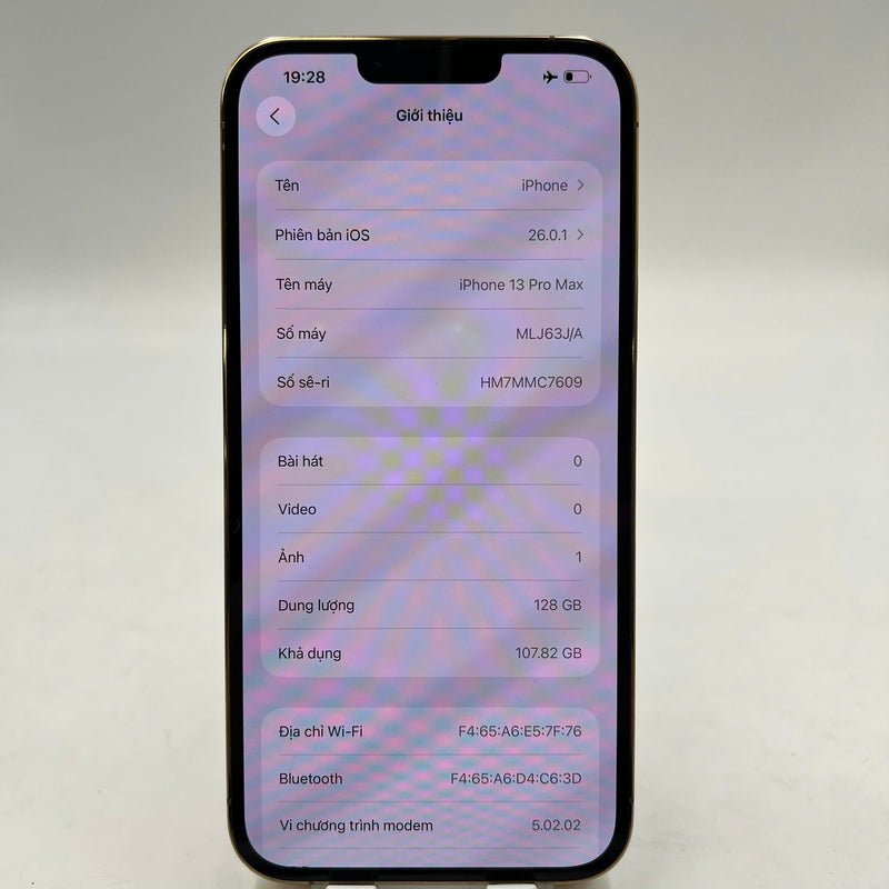 iPhone 13 Pro Max 128GB Gold 98% battery 85% International from SB (No SB sim - 0.5x spot) - HH4010 