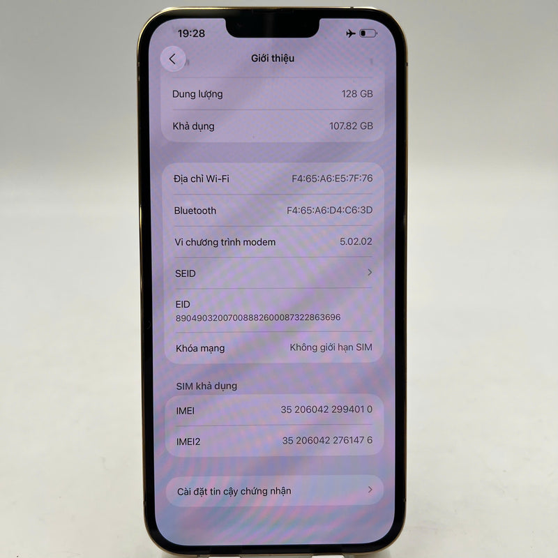 iPhone 13 Pro Max 128GB Gold 98% battery 85% International from SB (No SB sim - 0.5x spot) - HH4010 