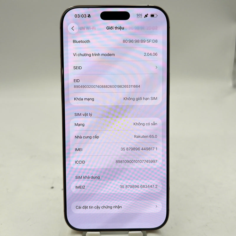 iPhone 16 Pro Max 256GB Desert Gold 98% battery 93% International Apple (chipped edges, 0.5x camera spots) - HH8171 