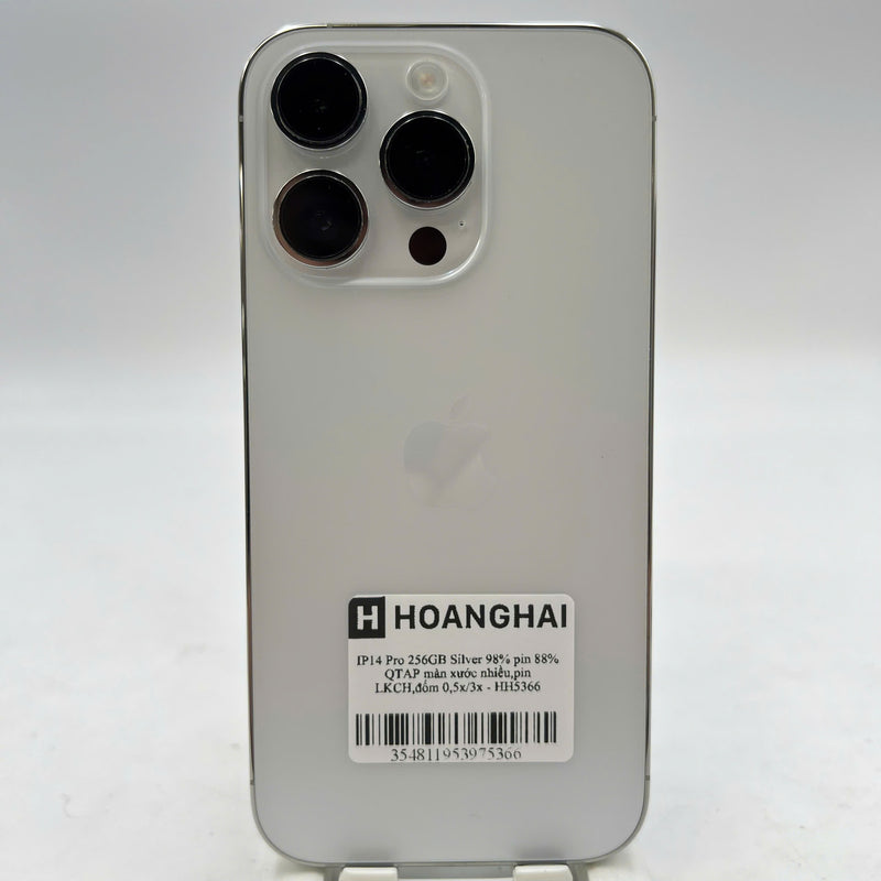 iPhone 14 Pro 256GB White 98% battery 88% Apple International (many scratches on screen, LKCH battery, 0.5x/3x spots) - HH5366 
