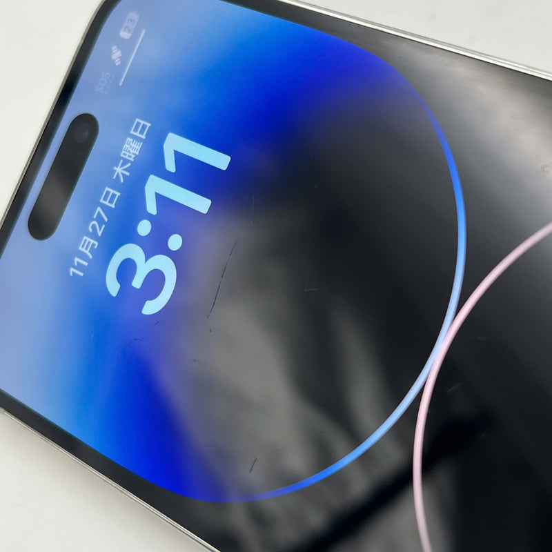 iPhone 14 Pro 256GB White 98% battery 88% Apple International (many scratches on screen, LKCH battery, 0.5x/3x spots) - HH5366 