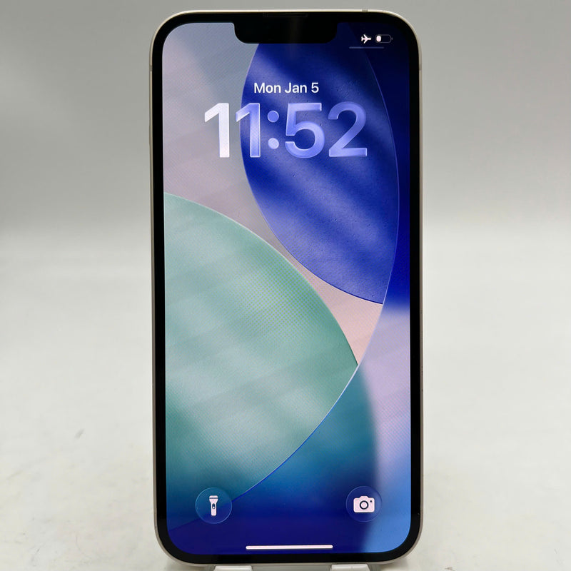 iPhone 14 128GB White 98% battery 100% Apple International (Replaced battery, replaced back glass, scratched edges) - HH8807 