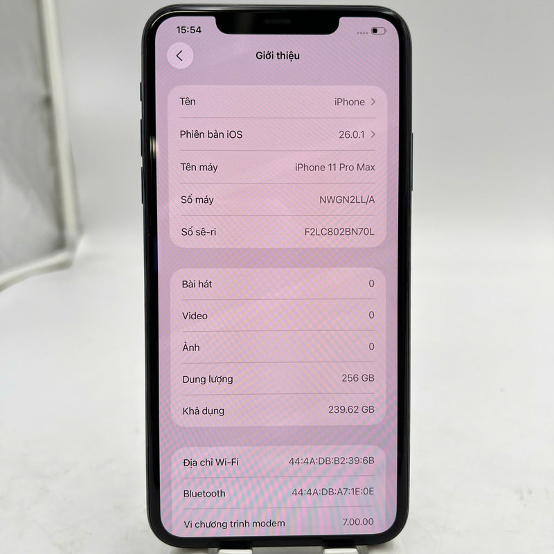 iPhone 11 Pro Max 256GB Green 97% battery 91% Warranty code LL/A (replaced battery, 1x spot, scratched screen, scratched edges, dark back) - HH5071 