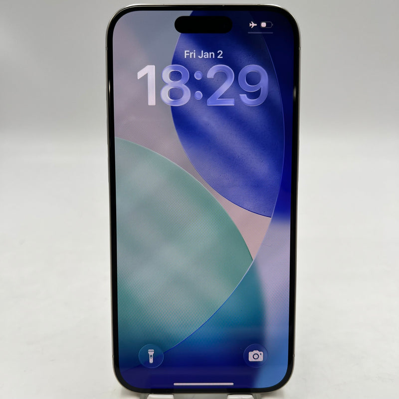 iPhone 15 Pro 128GB White 98% battery 87% Apple International (LKCH camera, scratched edges, dark back) - HH8953 