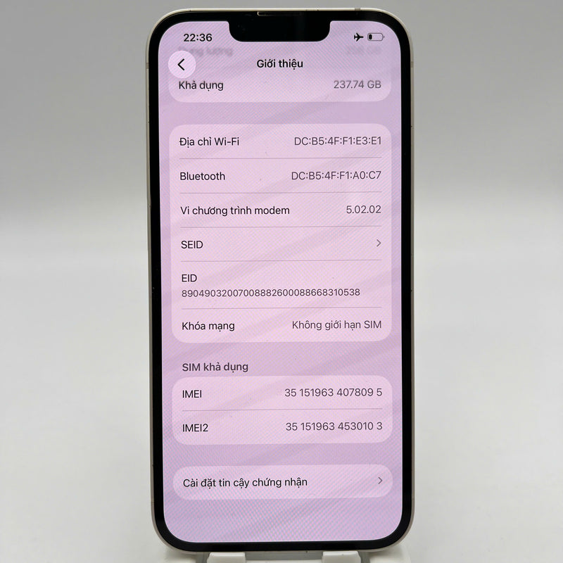 iPhone 13 128GB White 98% battery 100% The device has paid all network fees and is used like an Apple International (scratched edges, DTP) - HH8717 