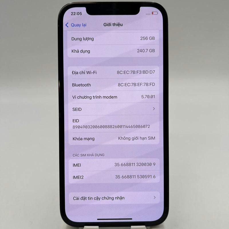 iPhone 12 Pro 128GB Blue 98% battery 90% The device has paid off all network fees and is used like Apple International (LKCH battery) - HH2934 
