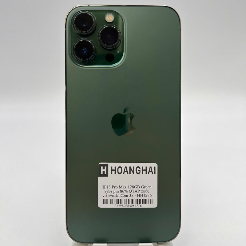 iPhone 13 Pro Max 128GB Green 98% battery 85% The device has paid off all network bills and is used like Apple International (0.5x spots, dark back) - HH9242 