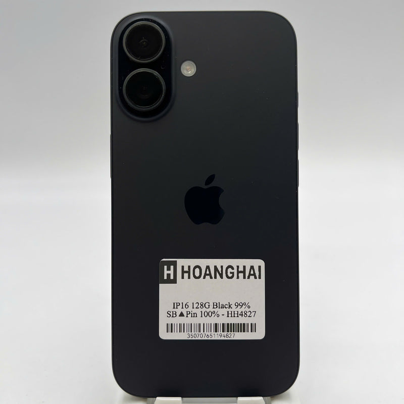 iPhone 16 128GB Black 98% battery 100% International warranty from SB (No SB sim - dark edges, scratches on camera edge) - HH6144 