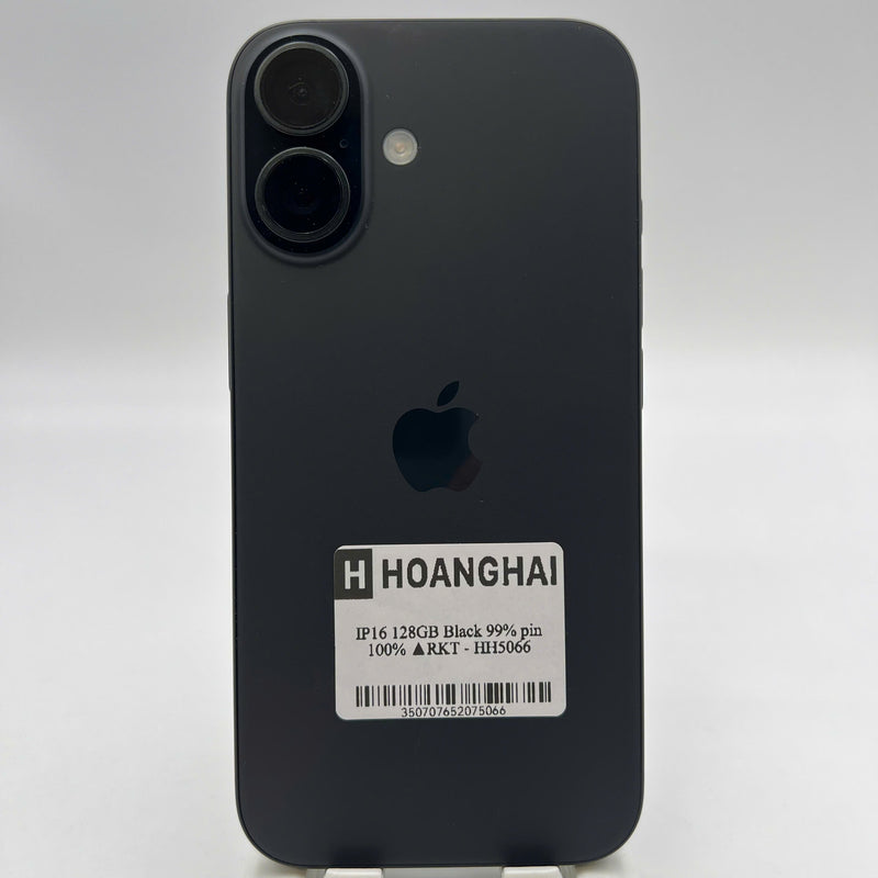 iPhone 16 128GB Black 98% battery 100% International warranty from SB (No SB sim - dark edges, scratches on camera edge) - HH6144 