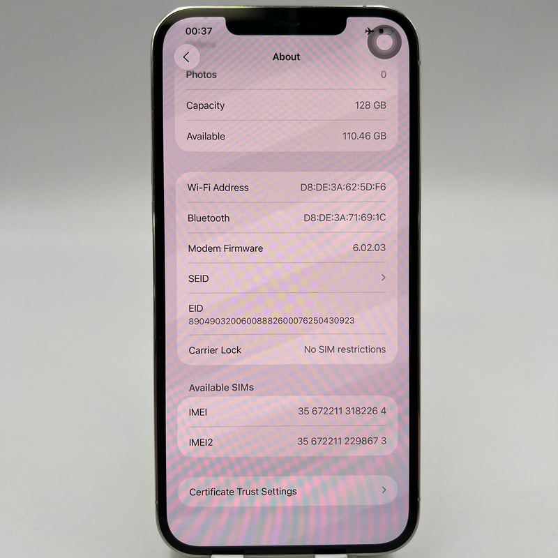 iPhone 12 Pro Max 256GB White 98% battery 87% warranty The device has paid all network fees and is used like Apple International (scratched screen, scratched edges, 2.5x spots) - HH6520 