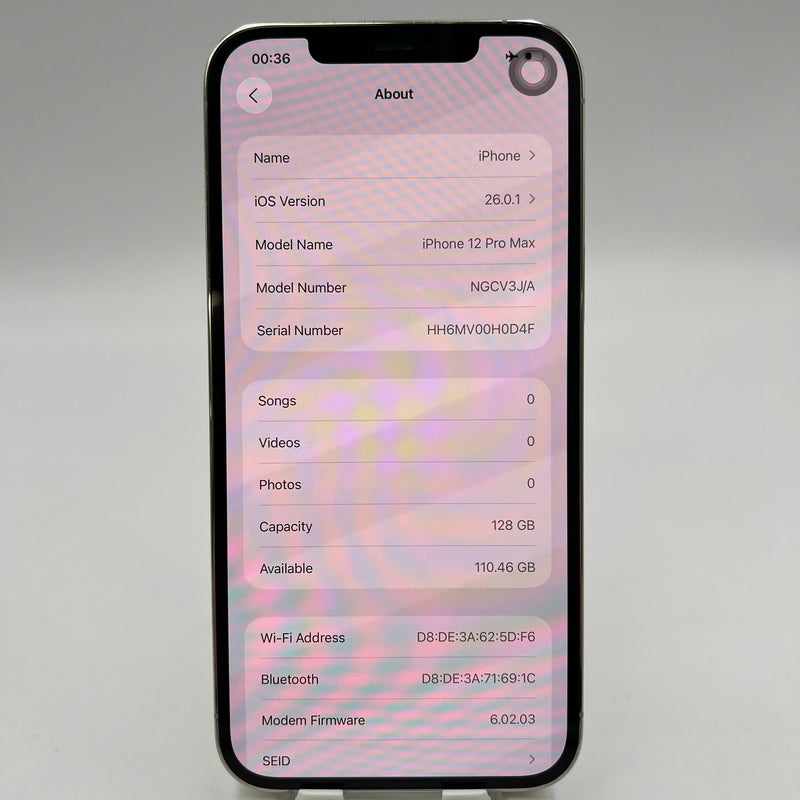 iPhone 12 Pro Max 256GB White 98% battery 87% warranty The device has paid all network fees and is used like Apple International (scratched screen, scratched edges, 2.5x spots) - HH6520 
