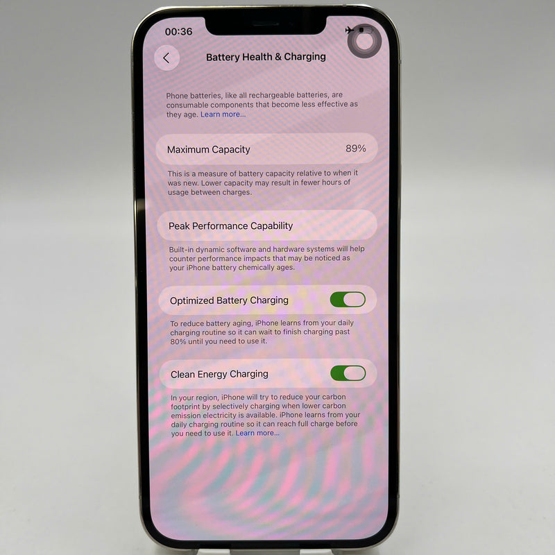 iPhone 12 Pro Max 256GB White 98% battery 87% warranty The device has paid all network fees and is used like Apple International (scratched screen, scratched edges, 2.5x spots) - HH6520 