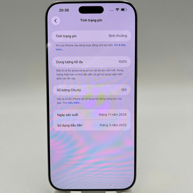 iPhone 16 Pro Max 256GB White 98% battery 100% International from SB (No SB sim - scratched screen, scratched edges) - HH0764 