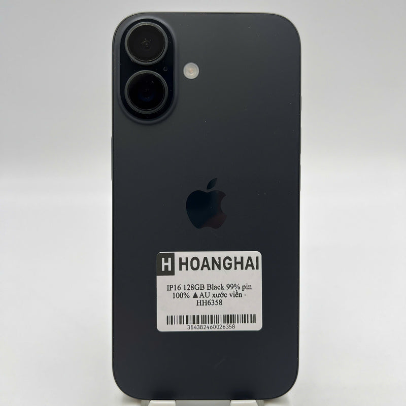 iPhone 16 128GB Black 98% battery 100% International warranty from SB (No SB sim - dark edges, scratches on camera edge) - HH6144 