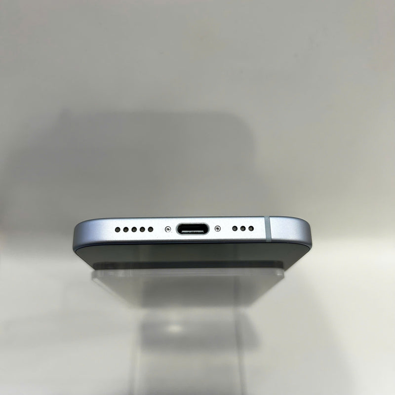 iPhone 15 128GB Blue 98% battery 85% International from SB (No SB sim - scratched orange border) - HH7152 (Copy) 