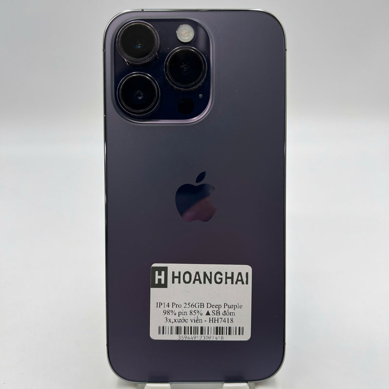 iPhone 14 Pro 128GB Silver 98% battery 85% International from SB (No SB sim - Replaced battery - Light scratches on the edge, 0.5x/3x spots) - HH3747 