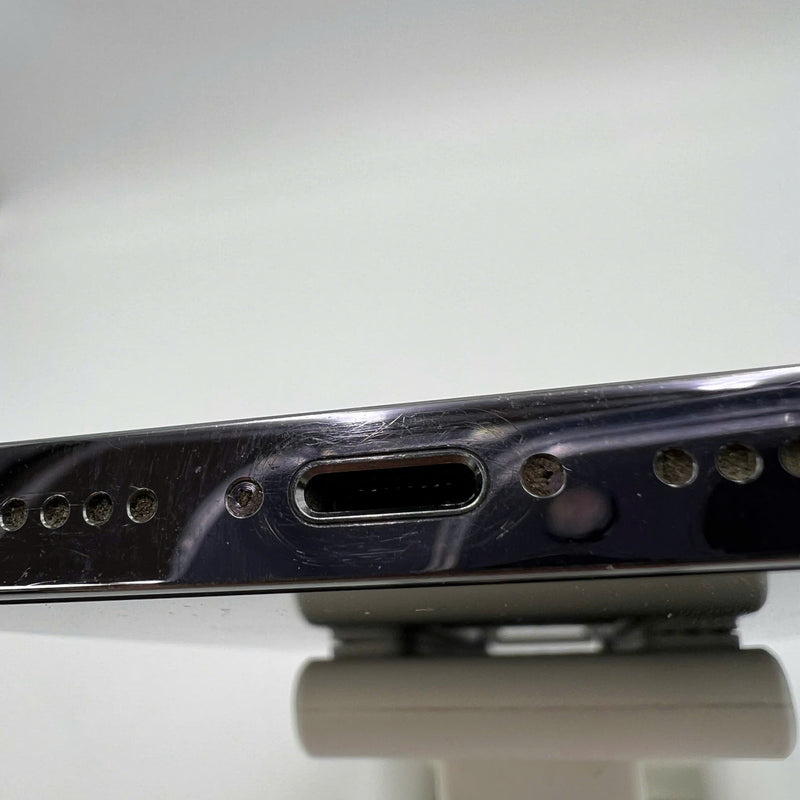 iPhone 14 Pro 128GB Silver 98% battery 85% International from SB (No SB sim - Replaced battery - Light scratches on the edge, 0.5x/3x spots) - HH3747 