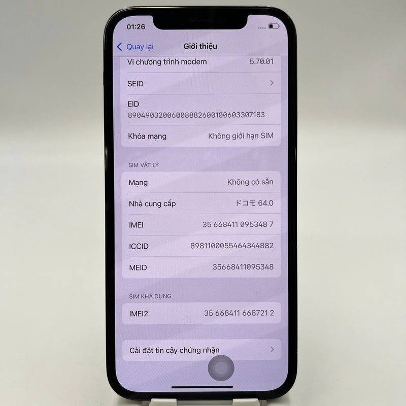 iPhone 12 Pro 128GB Blue 98% battery 90% The device has paid off all network fees and is used like Apple International (LKCH battery) - HH2934 