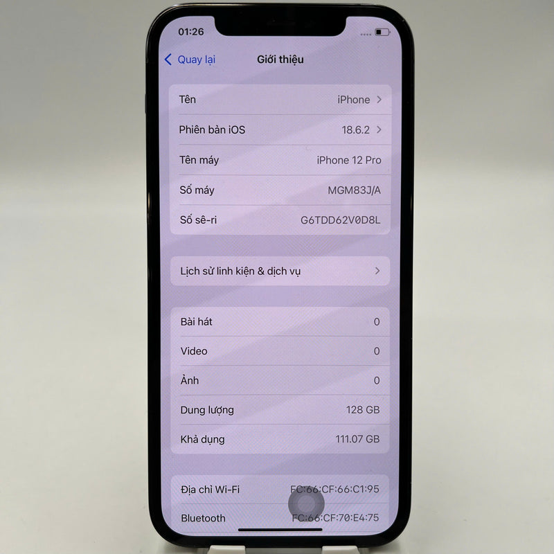 iPhone 12 Pro 128GB Blue 98% battery 90% The device has paid off all network fees and is used like Apple International (LKCH battery) - HH2934 