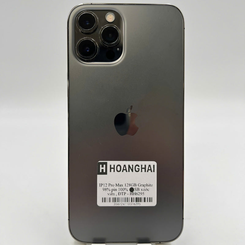 iPhone 12 Pro Max 128GB Black 98% battery 100% The device has paid all network fees and is used like Apple International (Battery replaced, dented, scratched edges, dark back) - HH0441 