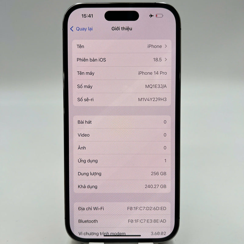 iPhone 14 Pro 128GB Silver 98% battery 85% International from SB (No SB sim - Replaced battery - Light scratches on the edge, 0.5x/3x spots) - HH3747 