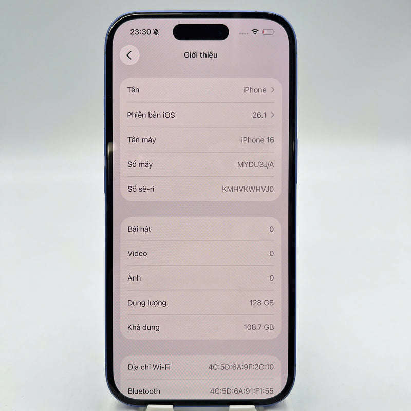 iPhone 16 128GB Blue 100% International Warranty from SB (No SB sim) 